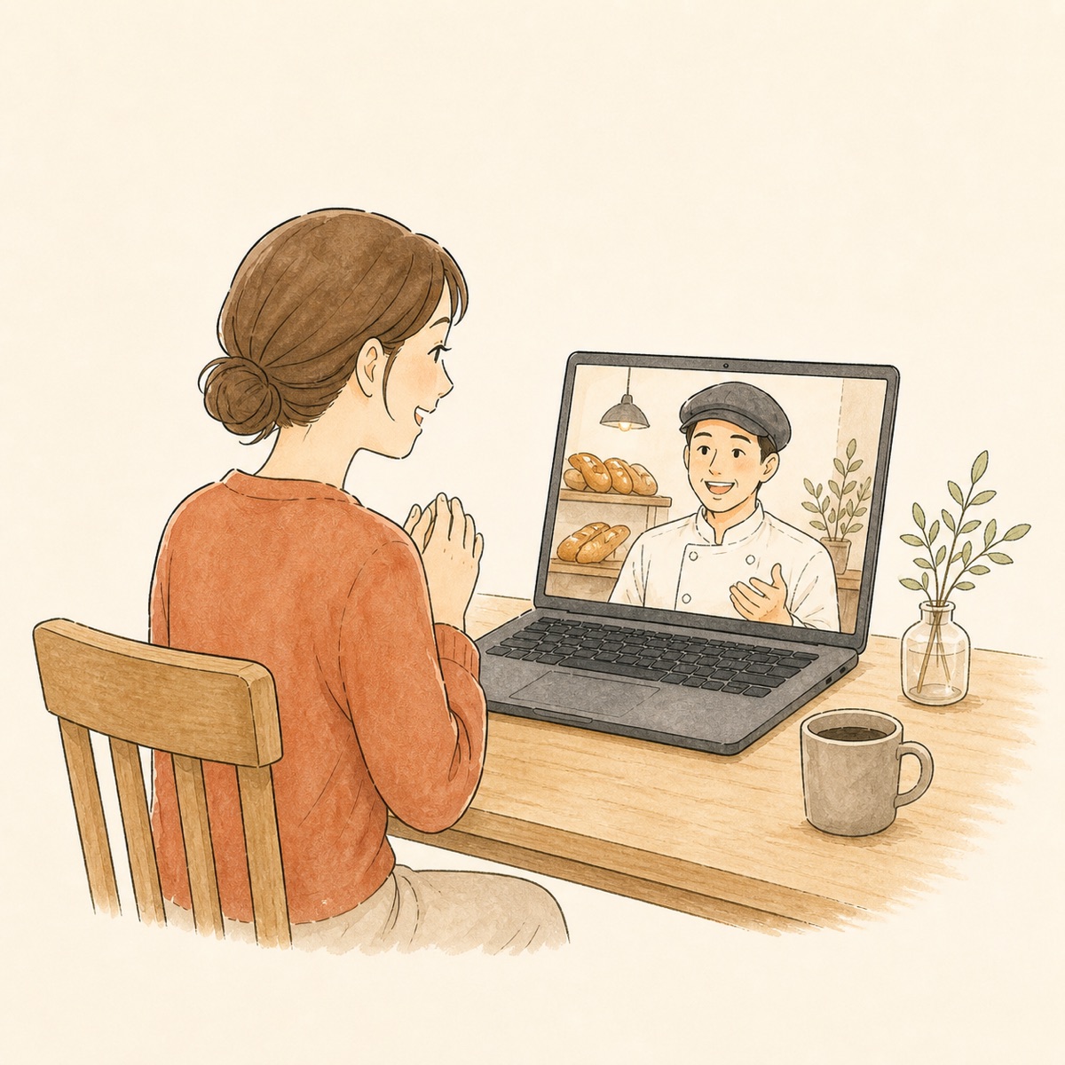 オンライン面談のイラスト